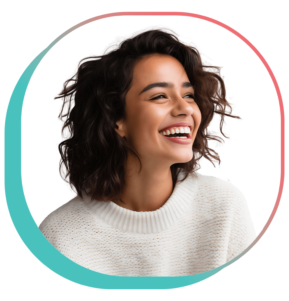 women smiling brightly and beautifully