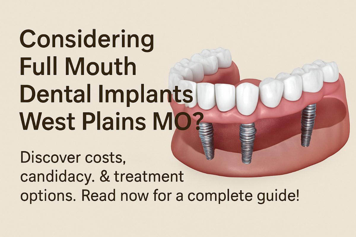 A dentist is consulting with an elderly patient, using a digital display to show the before and after results of full mouth dental implants. The patient is smiling and appears excited. No text.